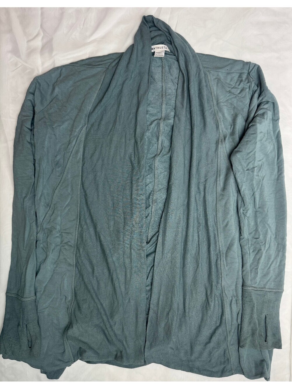Athleta Pranayama Restore Open Front Cardigan Light Blue